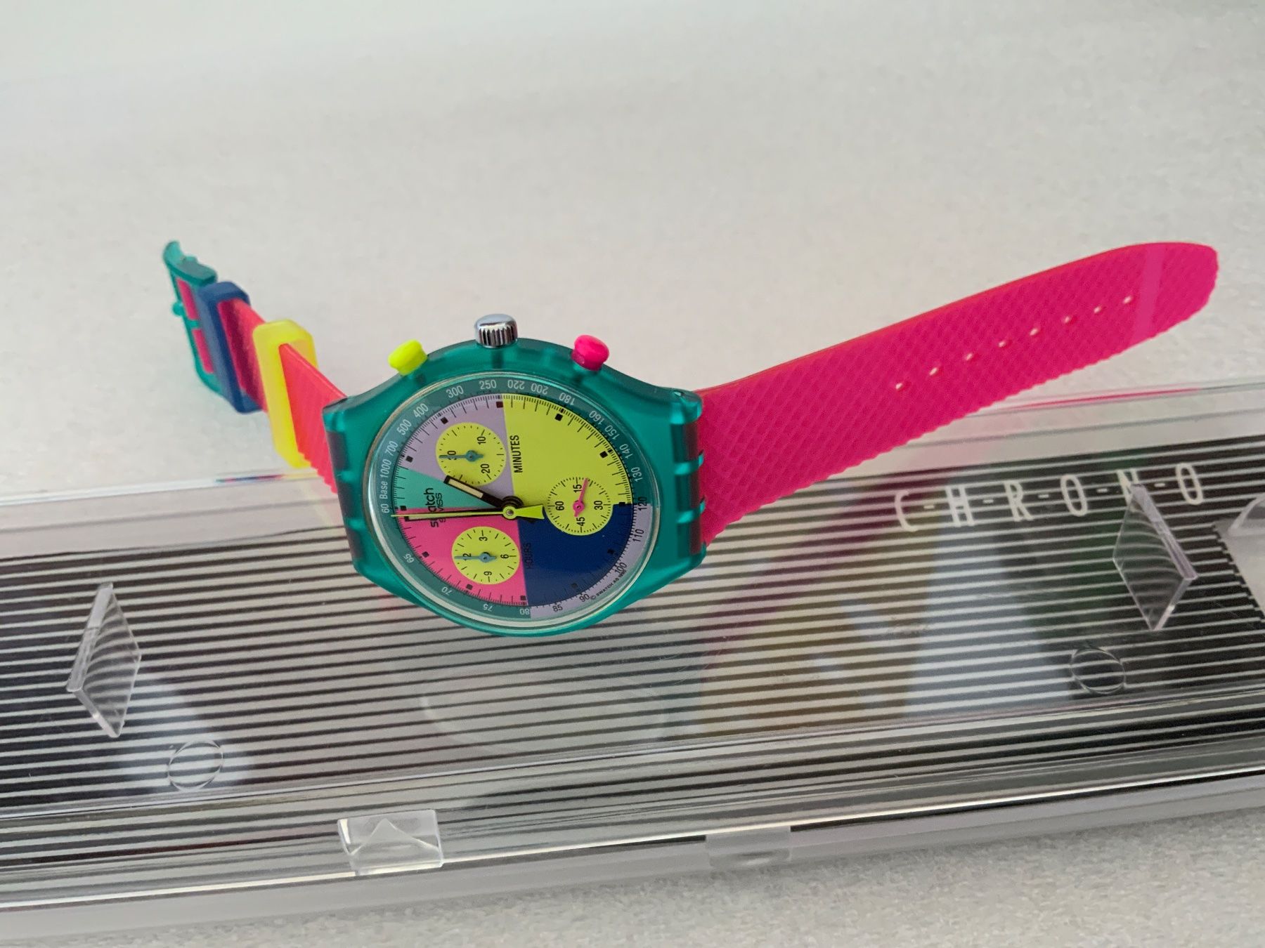 Kult FLASH ARROW ★ Swatch CHRONO ungetragen (SCL100) VINTAGE