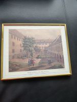 Alte gerahmte Stich Grafik: Kollegiengebaeude, Basel-Stadt