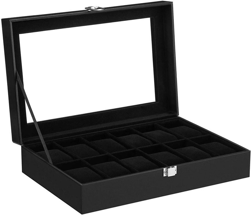 Relaxdays Uhrenbox Mit 8 Fächern – Aufbewahrungskasten Für Uhren & Schmuck In Lederoptik