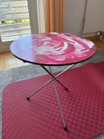 Tisch klein,rund mit Rosenmotiv Metallgestell 40x40cm