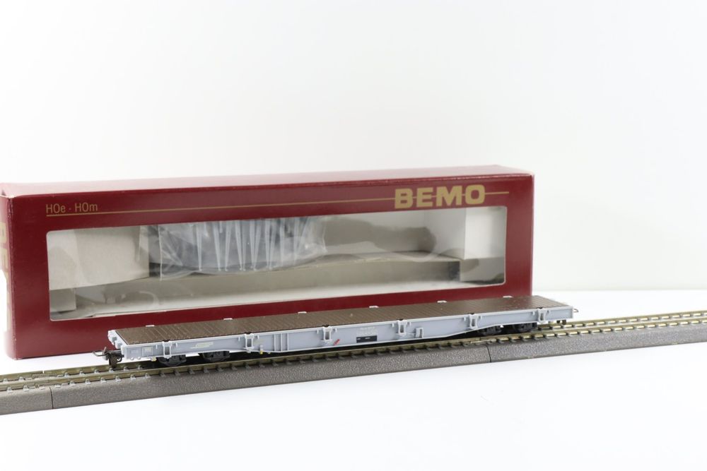 Wagon Plat BEMO HOm 2280 102 RHB RP W 8282 - Époque 4, Moulé Sous Pression