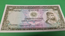 50 Escudos Guinea Portuguesa 1971, Banknote, Top Zustand!