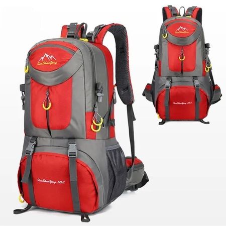 Wasserdichter Kletter-/Wanderrucksack 60 L (rot)
