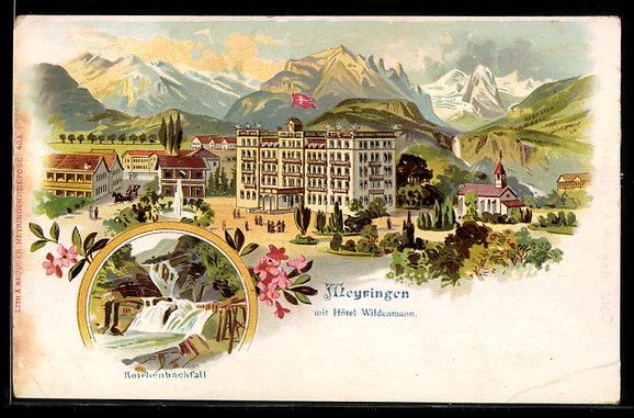 Cartoline postali: Litho Meyringen, Hotel Wildenmann und de – Usato da Berlin venduto da bartko-reher