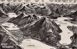 Vogelschau-AK: Rigi-Panorama, um 1915-20