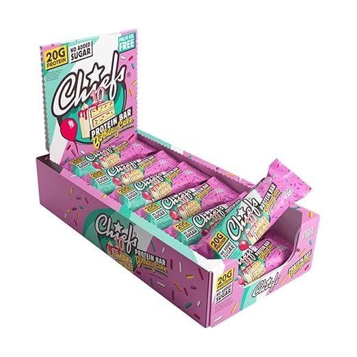 Cibi & Specialità: Chiefs Protein Bar Birthday Cake - 12er Box – Nuovo e nell'imballaggio originale da Winterthur venduto da Schwestere