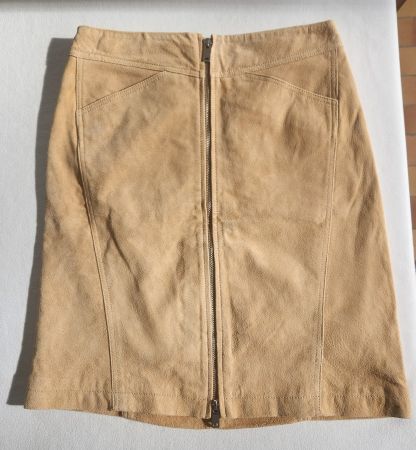 Jupe en daim Mango beige fermeture éclair taille S