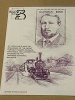 Briefmarke Guyana Lokomotive Eisenbahn