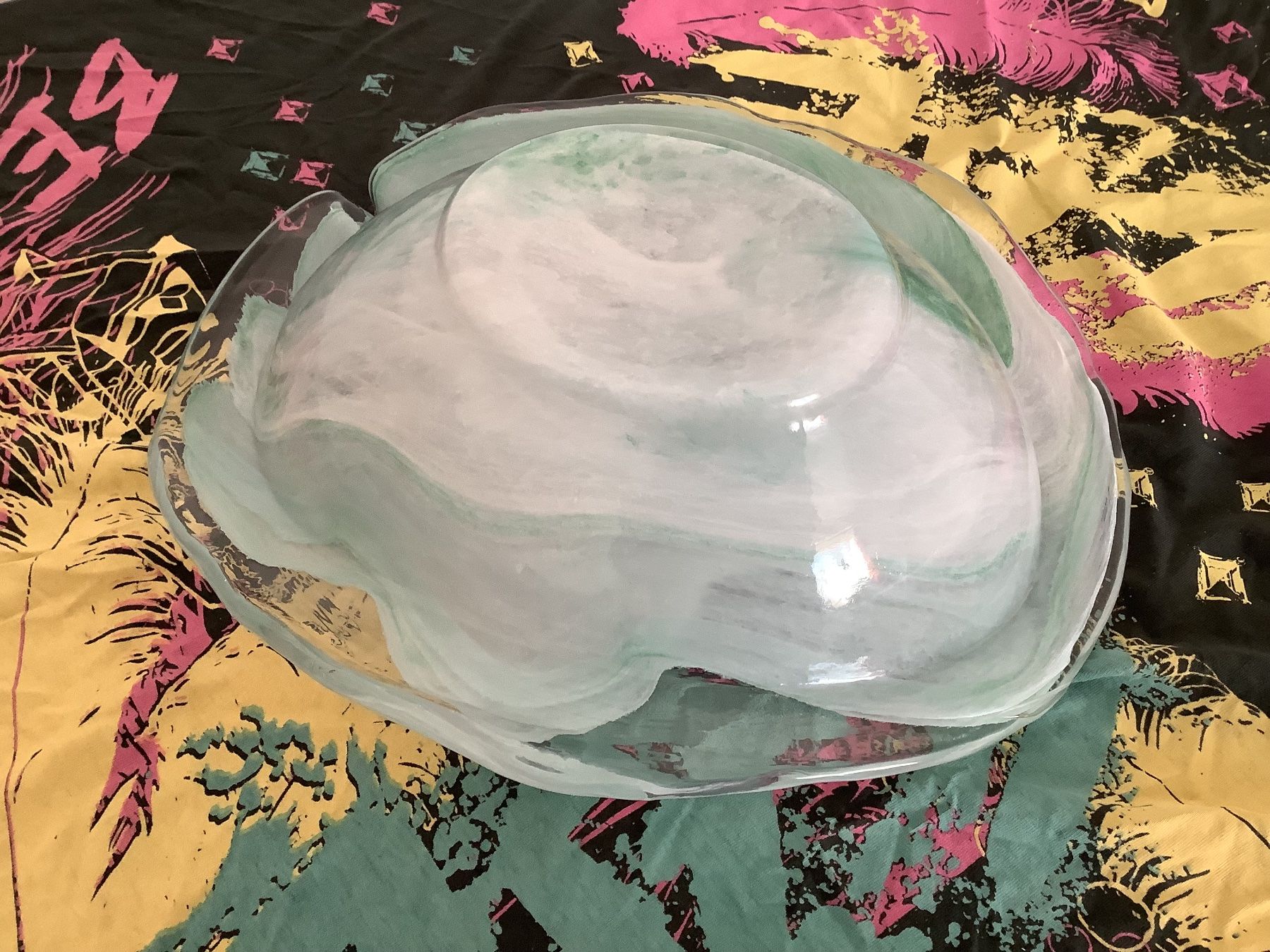 Schalen: Marmorierte Dekorative Glasschale, hellgrün-weiss, – Gebraucht aus Wädenswil von Jsi.Z01 2
