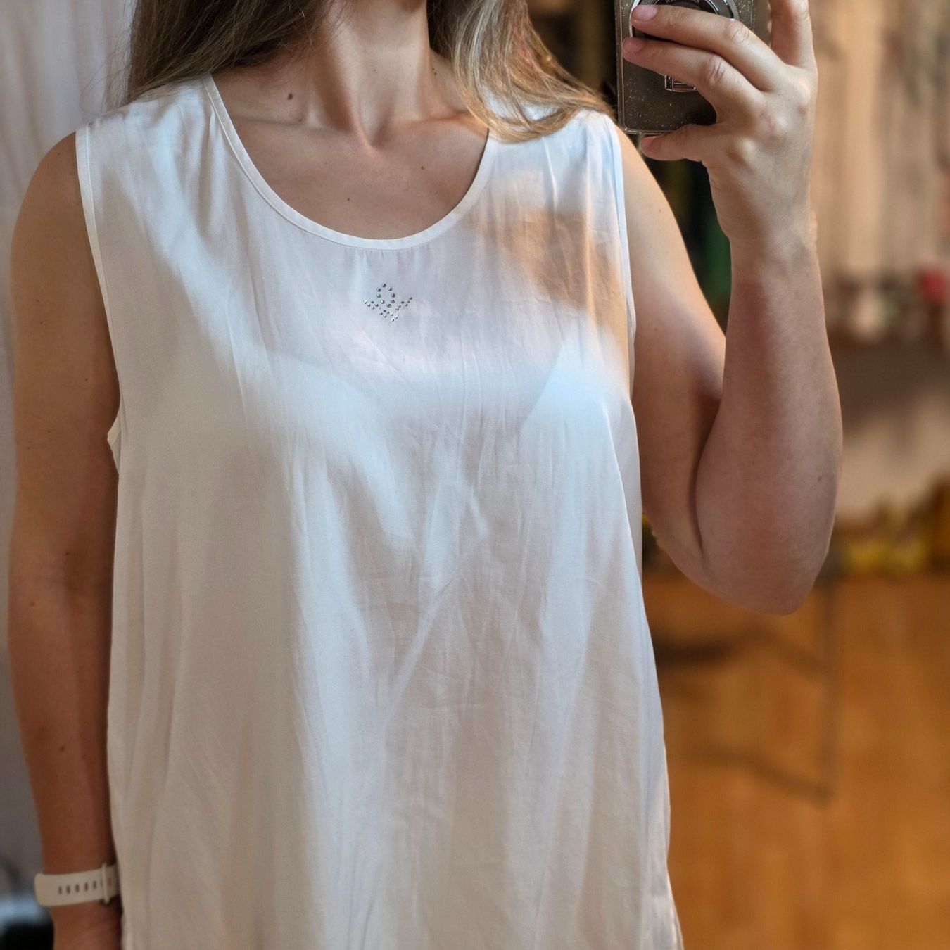 Camicette: Weiße Bluse 48 leicht elegant ärmellos – Usato da Wald ZH venduto da CapLux 2
