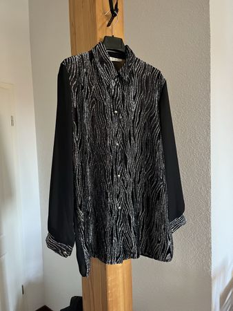 Schwarze Glitzerbluse Gr. M V&G ausgefallen & festlich