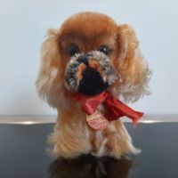 Vintage Steiff Peky 60er 70er Kopf im Ohr Schild 14 cm Hund
