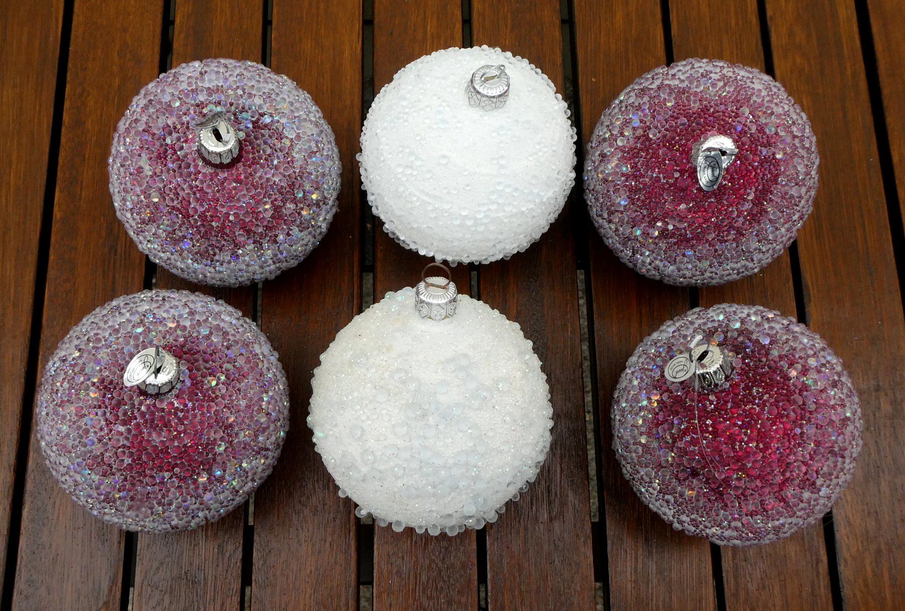 Tutte le decorazioni: Weihnachtskugeln, Christbaumkugeln, 6 Stk, Glas rot weiss – Usato da Frauenfeld venduto da dhour