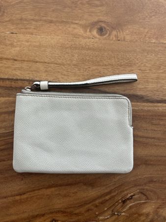 Coach Wristlet white pebbled leather small pouch F58032