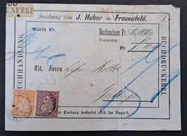 SBK 43 auf Paketkarte Frauenfeld nach Güttingen