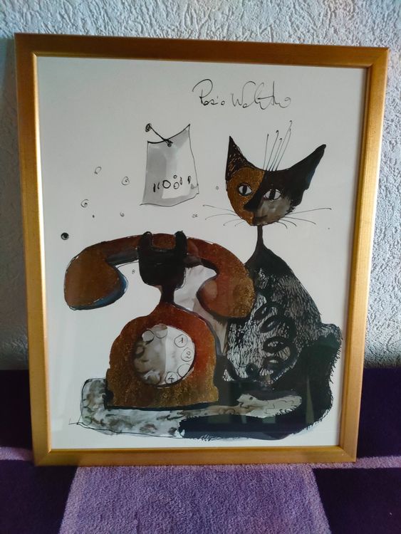 Rosina Wachtmeister Katzen Bild gerahmt 1