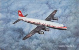 Swissair Flugzeug // DC 6B ca. 1955 Douglas Wolken