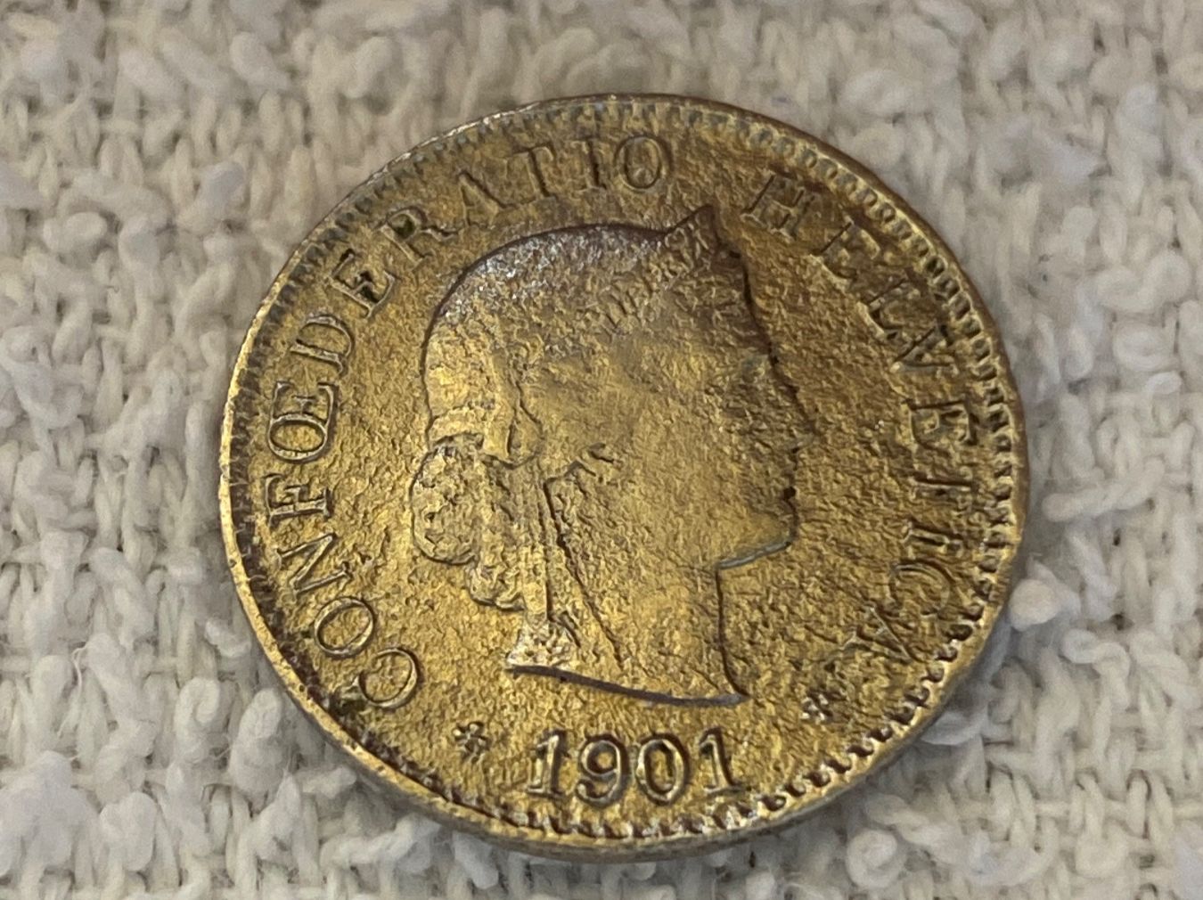 Tutti le monete: 5 centimes/rappen 1901 Abart – Usato da Nyon venduto da Ilmi09 1