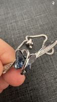 Bracciale farfalla cristalli blu argento