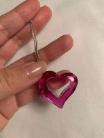 Swarovski Kette mit Herz Anhänger, Farbe pink