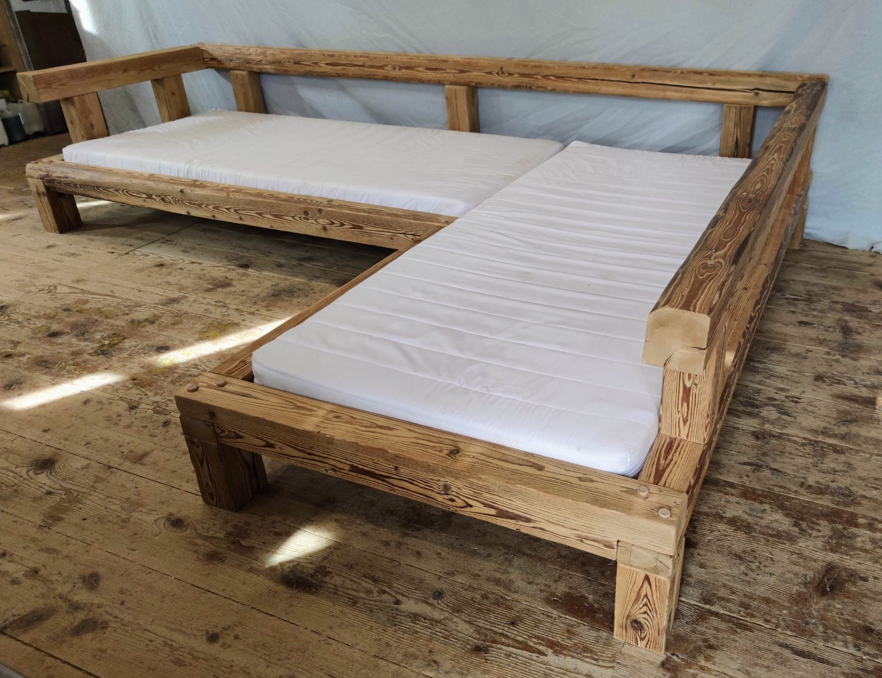 Divani: Altholz Eck Couch Sofa für 2 Matratzen urig – Nuovo (secondo la descrizione) da Bad Feilnbach venduto da Altholzmoebel 5