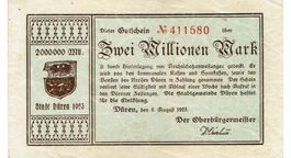 Düren 2 Mil.Mark 08.08.1923 VZ-VZ+
