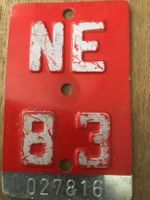 NE 83 - PLAQUE DE VELO - VELONUMMER - FAHRRADSCHILD - NE 83