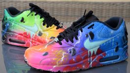 Nike Air Max 90 Blue Galaxy Painted Custom 44.5
