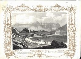 Gotthard Hospiz Lithographie von Weibel Comtesse  1840