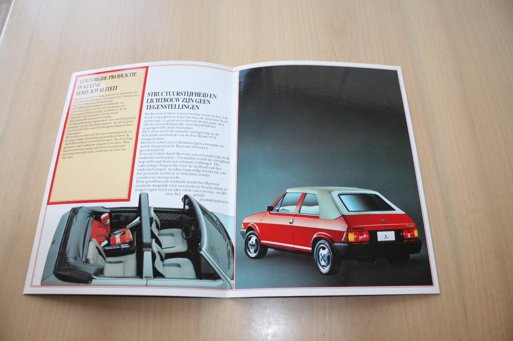 Fiat Documenti: Bertone Fiat Ritmo 85S Cabrio Prospekt NL – Usato da Wikon venduto da erwin400 1