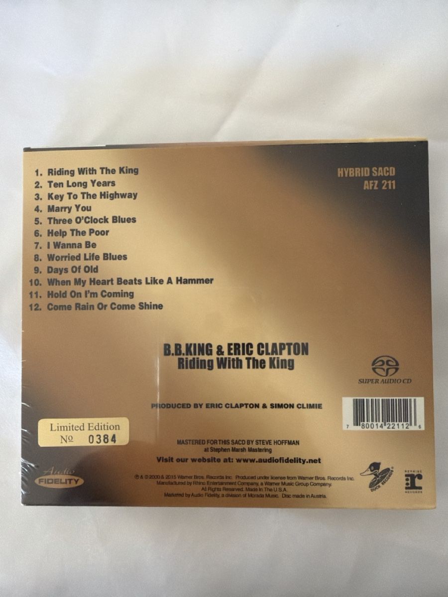 CD: B.B. King & Eric Clapton - Riding With The King SACD! – Nuovo e nell'imballaggio originale da Schaffhausen venduto da Sonne25 2