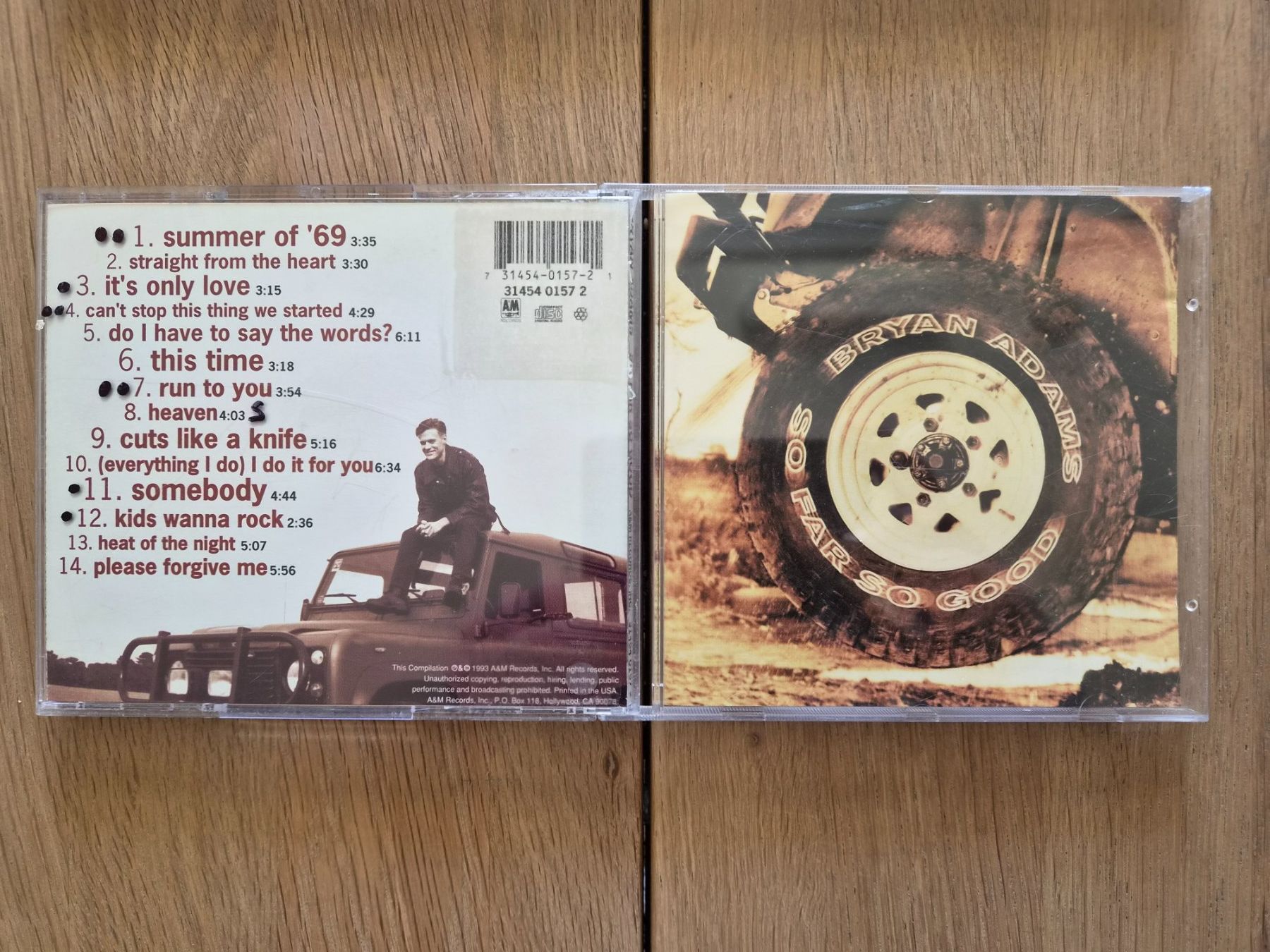 CD: CD Brian Adams - So Far So Good, 1993 – Usato da Nebikon venduto da Harley-Davidson01