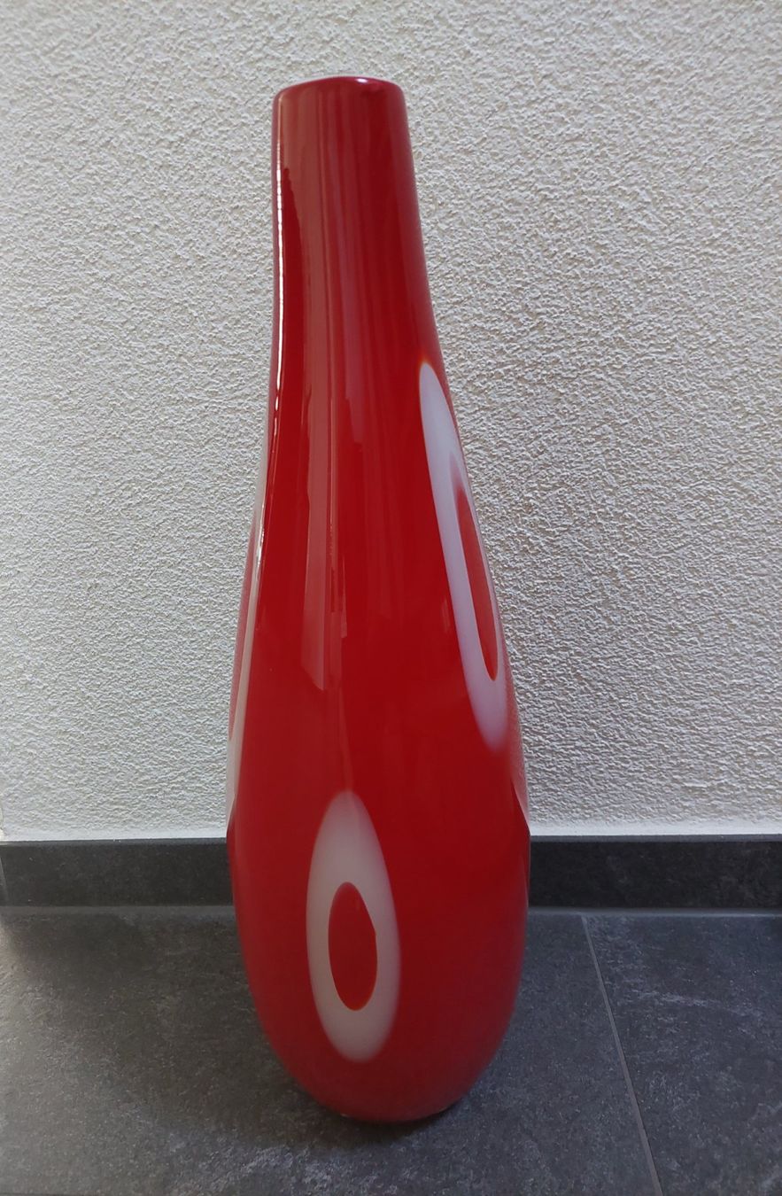 Murano Vasi & Recipienti: Grosse rote Muranovase mit Ringmuster, 70er – Usato da Subingen venduto da K7passt_immer 3