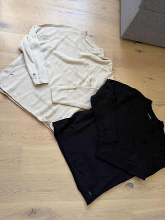 Zwei Herren Pullover Gr. M schwarz und beige mit Löchern