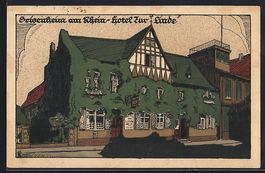 Steindruck-AK Geisenheim am Rhein, Hotel