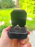 Verlobungsring 750/18 K Weissgold mit Diamant 0.51 ct H/si