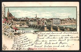 Litho Basel, Hotel des Trois Rois, Brüc