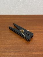 Vintage Leder Papierklammer Briefhalter Paperclip 60er 70er