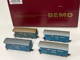 Bemo 7482 100 RhB Güterwagen 4er Set CARGO DOMIZIL H0m