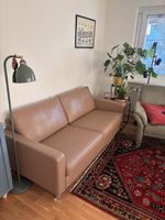 Camel leather sofa