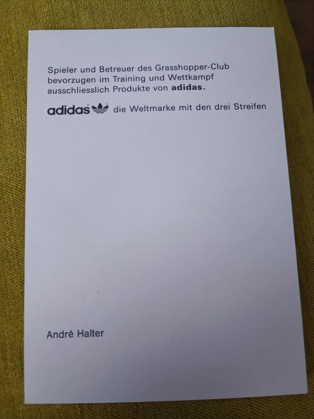 Autografi: André Halter - GC - 90er Jahre - handsigniert – Usato da Menziken venduto da Autogramme 1