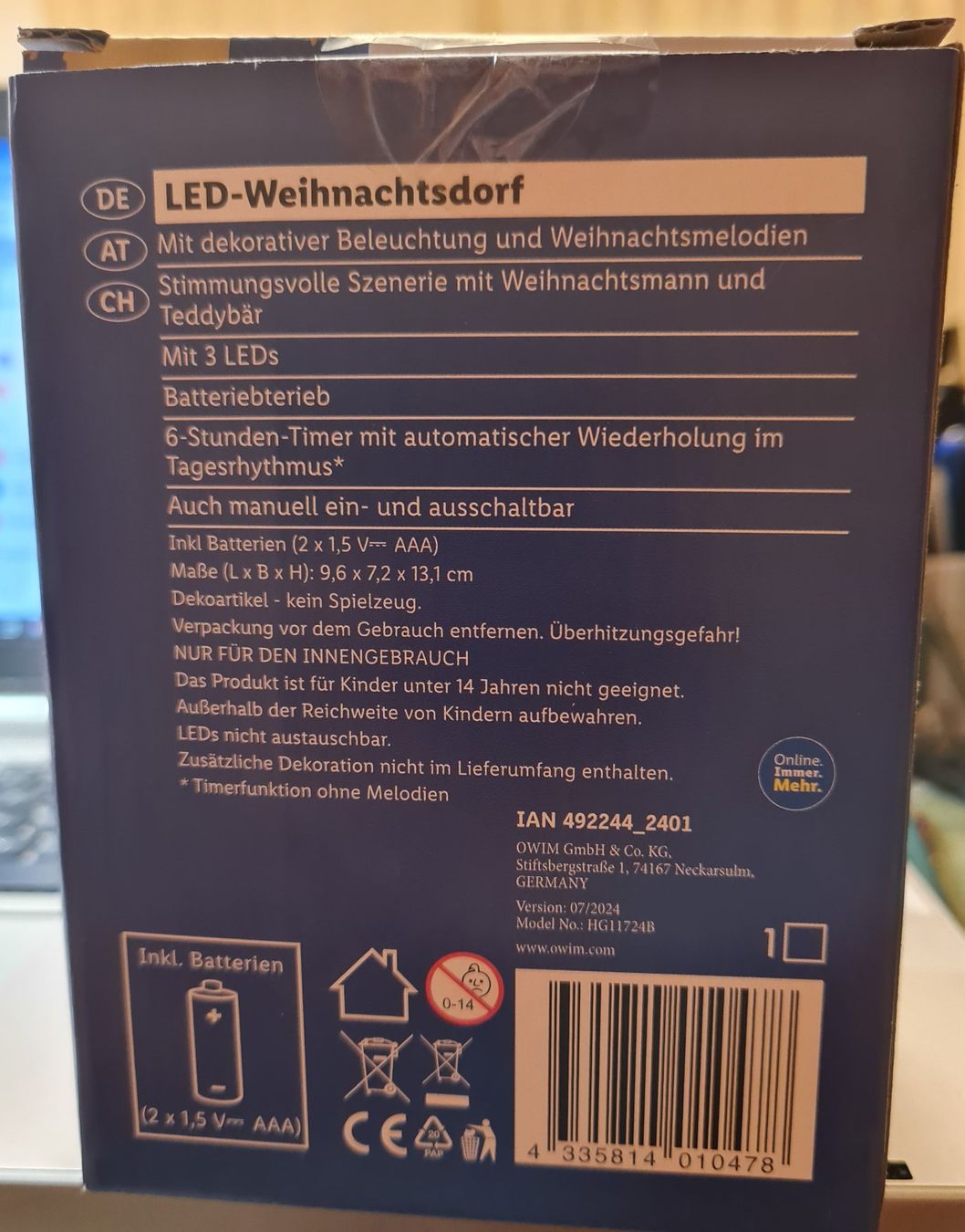 Tutte le decorazioni: LED-Weinachtsdorf mit Musik Weinachtslieder – Nuovo e nell'imballaggio originale da Horw venduto da Arta20000 4
