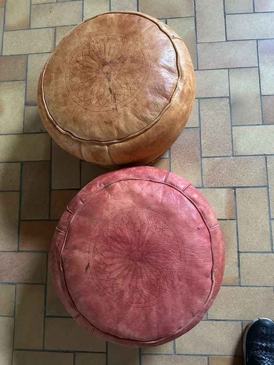 Pouf Marocain En Osier Tressé Main - Siège Ou Repose-pieds Design - 38x38x43 Cm - Fait Main Au Maroc