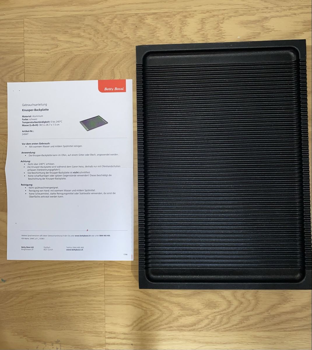 Betty Bossi Moules à gâteaux: BETTY BOSSI KNUSPER - BACKPLATTE NEU !!!! – Neuf avec emballage d'origine à Bauma par vorsteg01