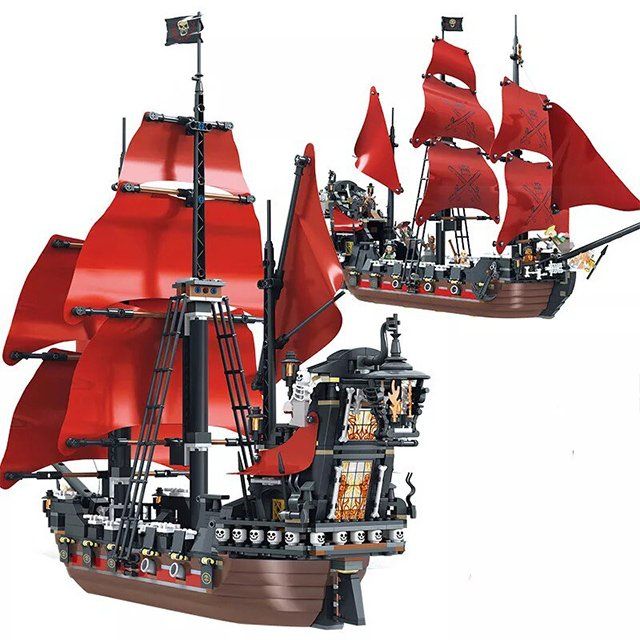 Baukästen: Rotes Schiff Bausteinset mit 7 Figuren | 1150+ – Neu und originalverpackt aus Oensingen von CSCollectors 1