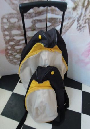 Koffer 2teiliges Set Trolley H44cm + Rucksack H37cm Pinguin