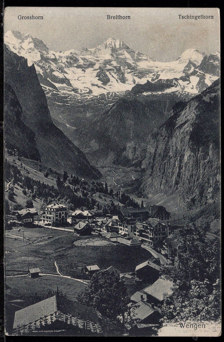 Ansichtskarten: Wengen  1914  Panorama – Gebraucht aus Aarau von kufi44