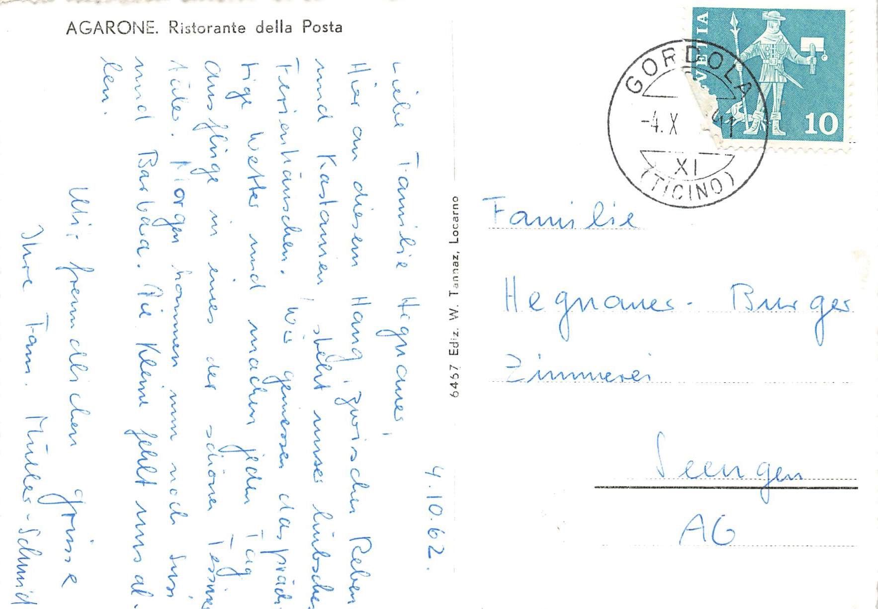 Cartoline postali: Agarone Cugnasco Gerra G – Usato da Biasca venduto da Blenio71 1