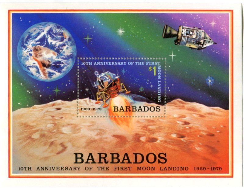 Alle Briefmarken: Block "Apollo 11". Barbados – Neu und originalverpackt aus Basel von Butsch5
