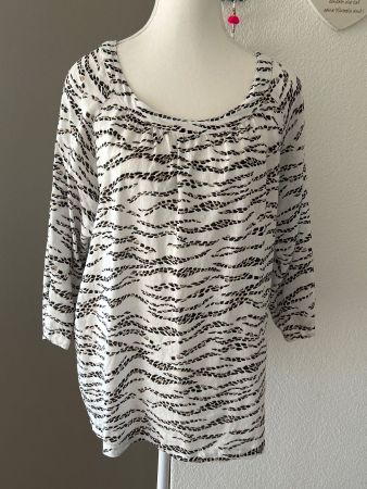 7/8 Arm Blusenshirt weiss mit Muster  von Bonita Gr. 40